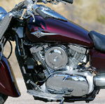 Introduced last year, the Kawasaki 1600 engine is an 82cc expansion of the 1500 with extensive changes throughout. Details like the unsightly horn grate on us.